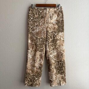 Dana Buchman Women's Leopard Floral Capri/Ankle Pants Stretch Fabric Size 4 A